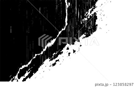 Abstract Black Paint Brush Stroke on White Isolated Horizontal Background 123858297