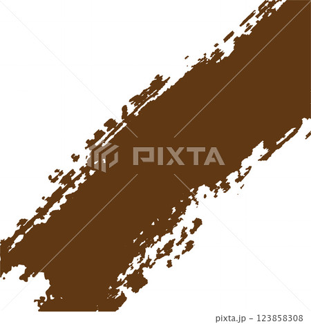 Abstract Brown Paint Brush Stroke on White Square Background Abstract Brown Paint Brush Stroke on White Square Background 123858308