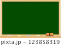 無地の黒板　フレーム　木目調 123858319