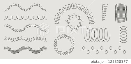 Spring and coil shapes collection Spring and coil shapes collection 123858577