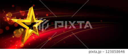 Gold 3d star on dark background Gold 3d star on dark background 123858646