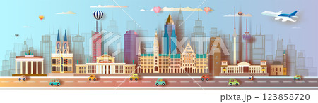 Travel landmarks Germany famous architectural and monument panorama. Travel landmarks Germany famous architectural and monument panorama. 123858720