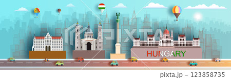 Travel landmarks Hungary famous architectural and monument panorama. Travel landmarks Hungary famous architectural and monument panorama. 123858735