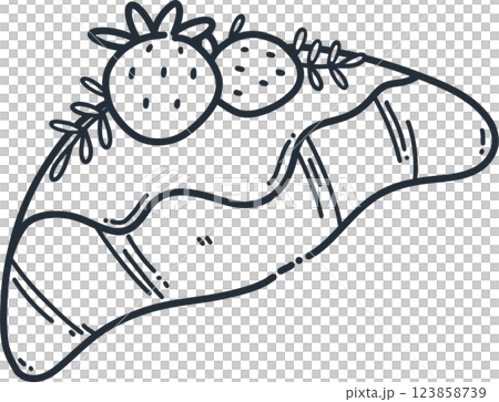 Strawberry Croissant with rosemarry monoline drawing clipart Strawberry Croissant with rosemarry monoline drawing clipart 123858739