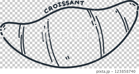 Plain Croissant monoline drawing clipart Plain Croissant monoline drawing clipart 123858740