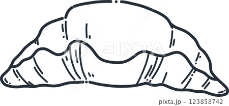 Croissant monoline drawing clipart 123858742