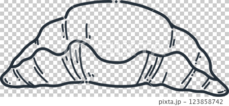 Croissant monoline drawing clipart 123858742