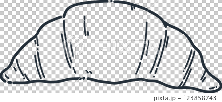 Plain Croissant side monoline drawing clipart Plain Croissant side monoline drawing clipart 123858743