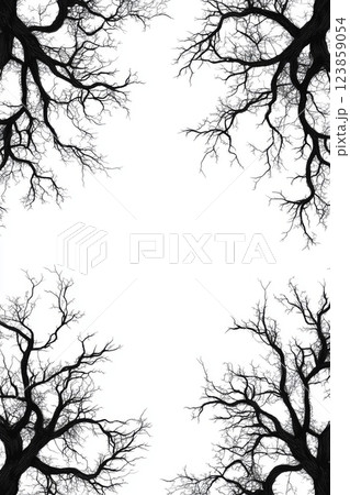 Minimalist Black Branches on White 123859054