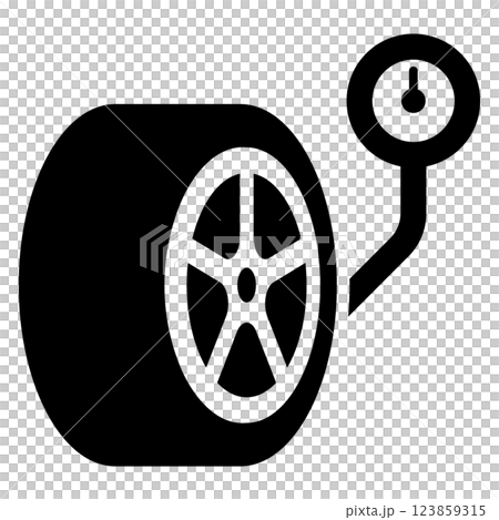 タイヤと空気圧チェックのアイコン 123859315