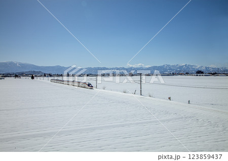 雪原を行く新幹線 雪原を行く新幹線 123859437