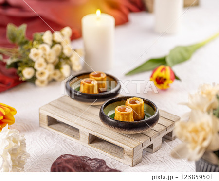 Still life of small cakes Still life of small cakes 123859501