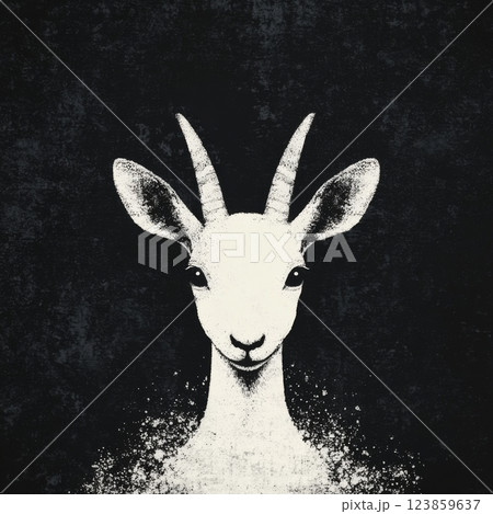 Gazelle Head White Silhouette Gazelle Head White Silhouette 123859637