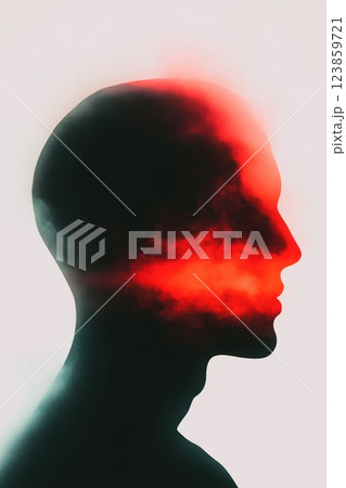 Head Silhouette Cloudscape Sunset 123859721