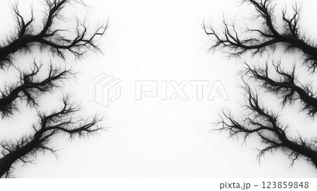 Abstract Black Branches Frame Design 123859848