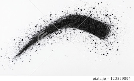 Eyebrow painted with black powder creating a sharp shape 123859894