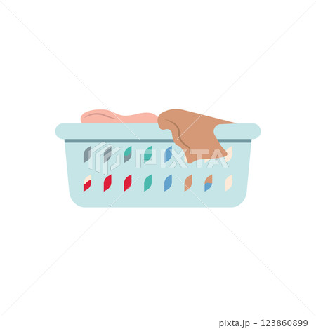 Blue laundry basket icon Blue laundry basket icon 123860899