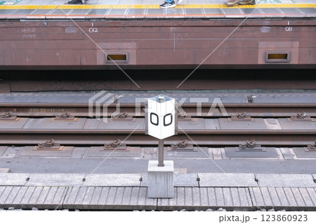 JR東京駅上野東京ライン8番線の0キロポスト 123860923