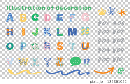 彩色字母插畫 彩色字母插畫 123861032