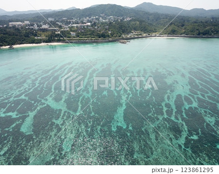 沖縄本島　沖縄本島北部ビーチ　北部ビーチ　沖縄ビーチ　ビーチ 123861295