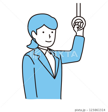 通勤する女性イラスト 123861314