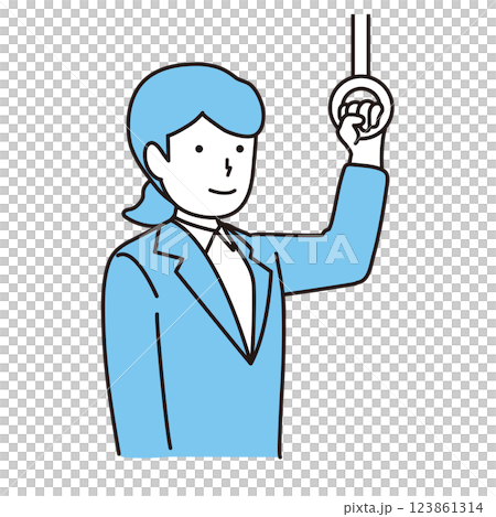 通勤する女性イラスト 123861314