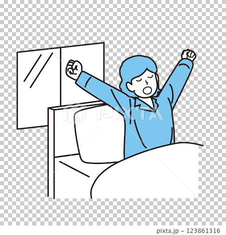 一位女士醒來的插圖 123861316