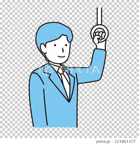 Illustration of a man commuting to work 123861317
