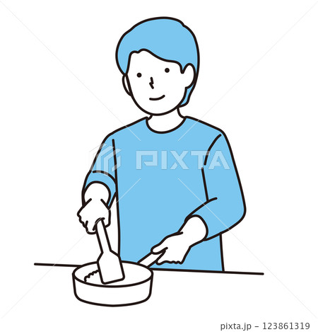 料理をする男性イラスト 料理をする男性イラスト 123861319