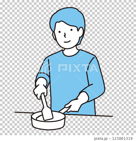 料理をする男性イラスト 料理をする男性イラスト 123861319