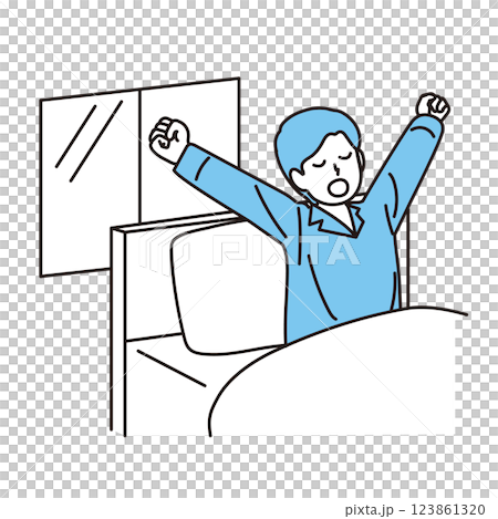 一名男子醒來的插圖 一名男子醒來的插圖 123861320