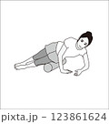 ストレッチポールを使う女性　Stretch Pole 123861624