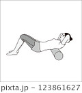 ストレッチポールを使う女性　Stretch Pole 123861627
