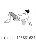 ストレッチポールを使う女性　Stretch Pole 123861628