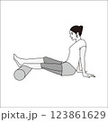 ストレッチポールを使う女性　Stretch Pole 123861629