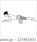ストレッチポールを使う女性　Stretch Pole 123861631