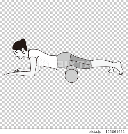 女人使用拉伸桿 拉伸桿 123861631