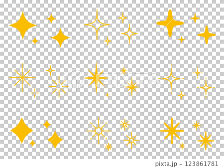 Sparkling mark set 2 Light icon Yellow Sparkling mark set 2 Light icon Yellow 123861781