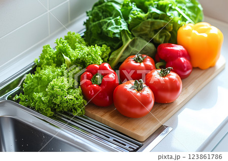キッチン　野菜がある風景 123861786
