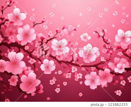 春を彩る和風の桜の壁紙 123862255