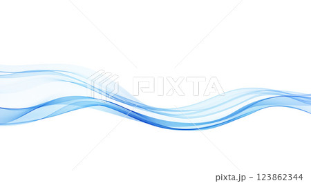 Soft Blue Smoke Gradient Transparent Wave Background. Colorful Flowing Wavy Lines isolated on white background. 123862344