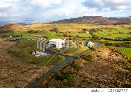Aerial view of the water treatment plant at Kildarragh in County Donegal, Republic of Ireland Aerial view of the water treatment plant at Kildarragh in County Donegal, Republic of Ireland 123862777