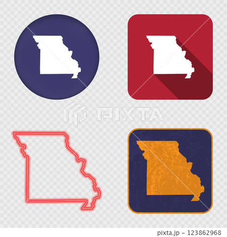 Missouri State Map Icons Collection Missouri State Map Icons Collection 123862968