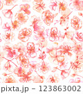 Spring watercolor seamless pattern. Watercolour florals. Pink flowers 123863002