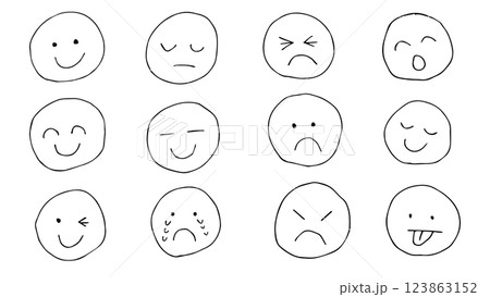 顔の表情絵文字ベクター 123863152