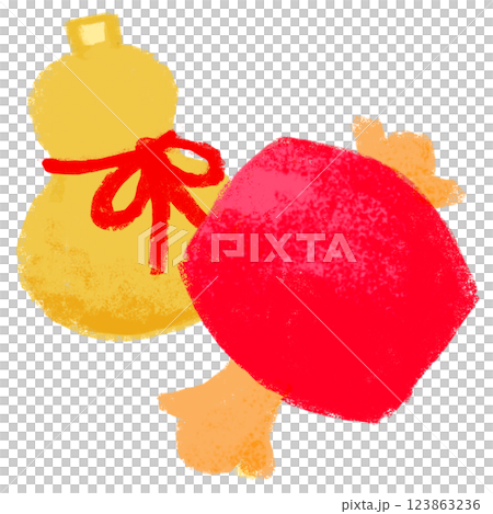 Simple illustration, crayon touch, good luck image Simple illustration, crayon touch, good luck image 123863236