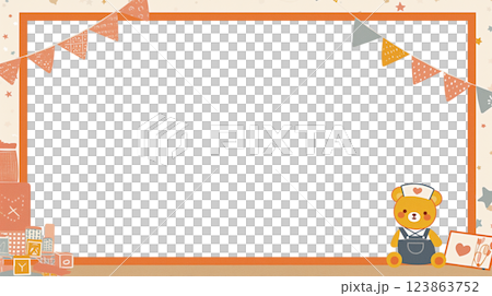 戴著護士帽的熊的框架圖2 123863752