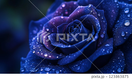 青色の花の背景素材（Generative AI） 123863875