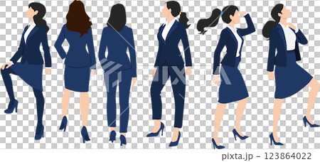 Business woman illustration set 123864022
