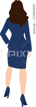 ビジネスウーマンの後ろ姿のイラスト ビジネスウーマンの後ろ姿のイラスト 123864047